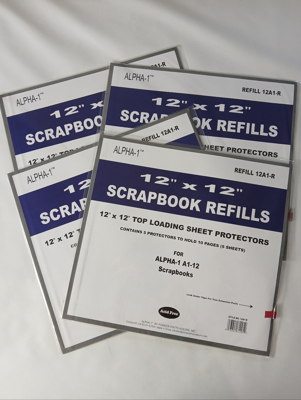 4 New Packs Pioneer Alpha1 12" X 12" Scrapbooking 5 Sheet Top Loading Protectors